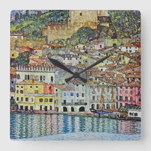 Relógio Quadrado Malcesine no Lago de Garda por Gustav Klimt