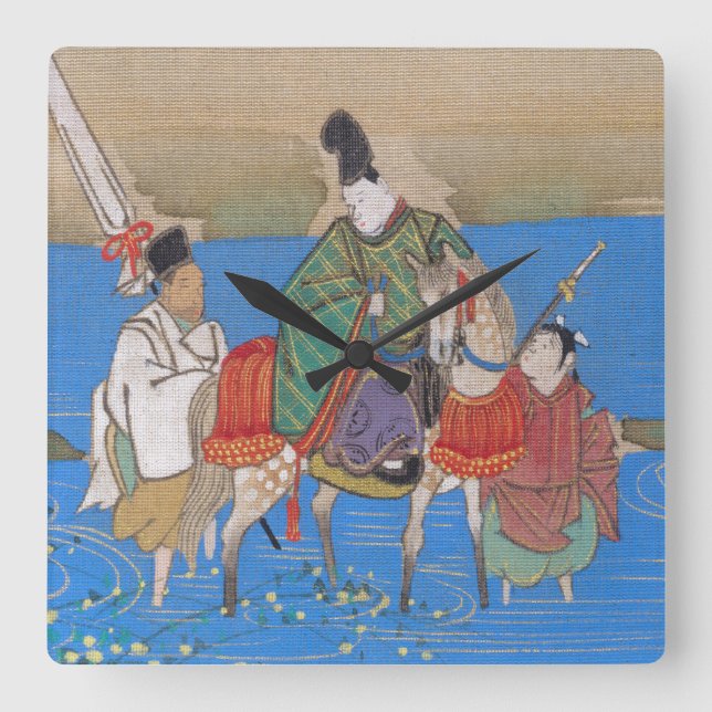 Relógio Quadrado Male Courtier no Rio Horseback (1839) (Frente)