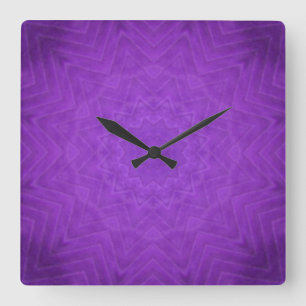 Relógio Quadrado Mandala Mística Roxo