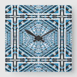 Relógio Quadrado Mandala Tribal Nouveau Wall Clock