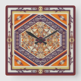 Relógio Quadrado Mandala Tribal Novo 