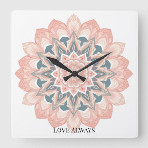 Relógio Quadrado Mandala Wall Clock - Arte Árabe