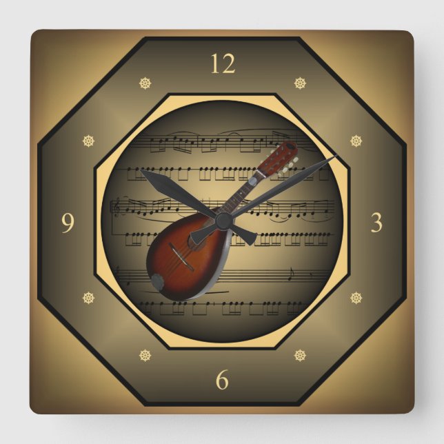 Relógio Quadrado ~ Mandolin~ Sheet Music ~ Tuscan ~ (Frente)