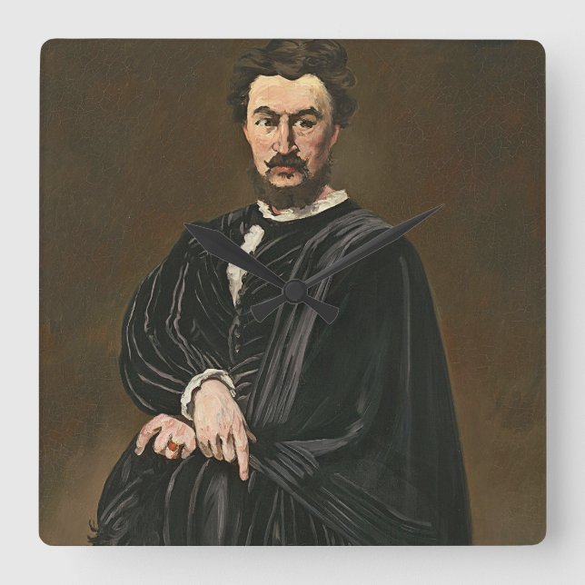 Relógio Quadrado Manet | o ator do Tragedian (Rouviere como Hamlet) (Frente)
