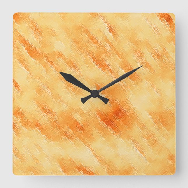 Relógio Quadrado Manga russa amarela como pintura texturizada (Frente)