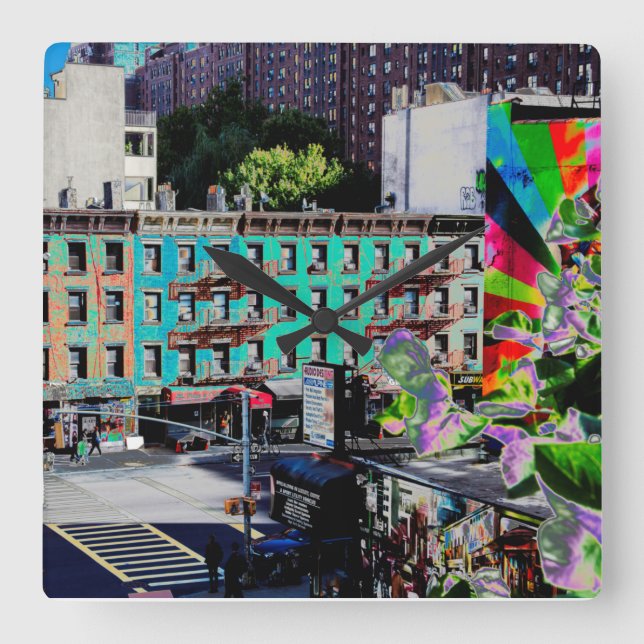 Relógio Quadrado Manhattan Nova Iorque, edifício tradicional de apa (Frente)