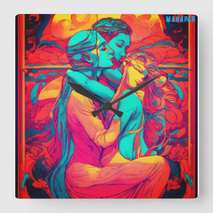 Relógio Quadrado Manifestações Sem Atraso por Segundo