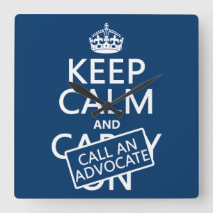 Relógio Quadrado Mantenha a calma e chame um advogado (em alguma