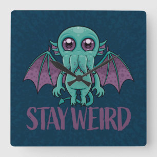 Relógio Quadrado Mantenha-se esquisito, lindo monstro de Cthulhu