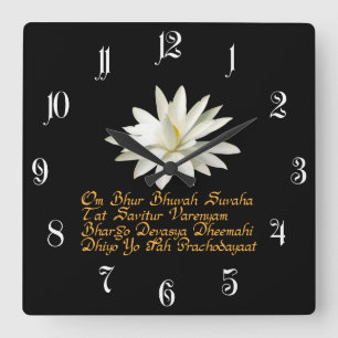 Relógio Quadrado Mantra de Gayatri