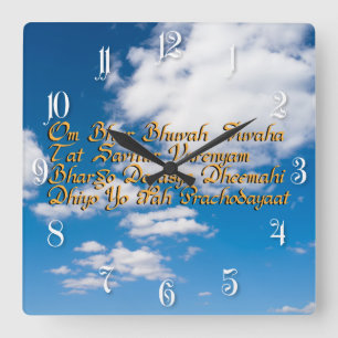 Relógio Quadrado Mantra Gayatri