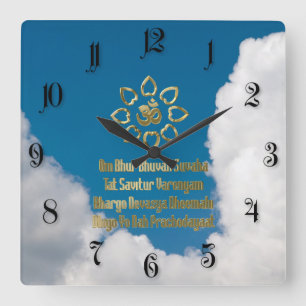 Relógio Quadrado Mantra Gayatri