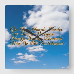 Relógio Quadrado Mantra Gayatri