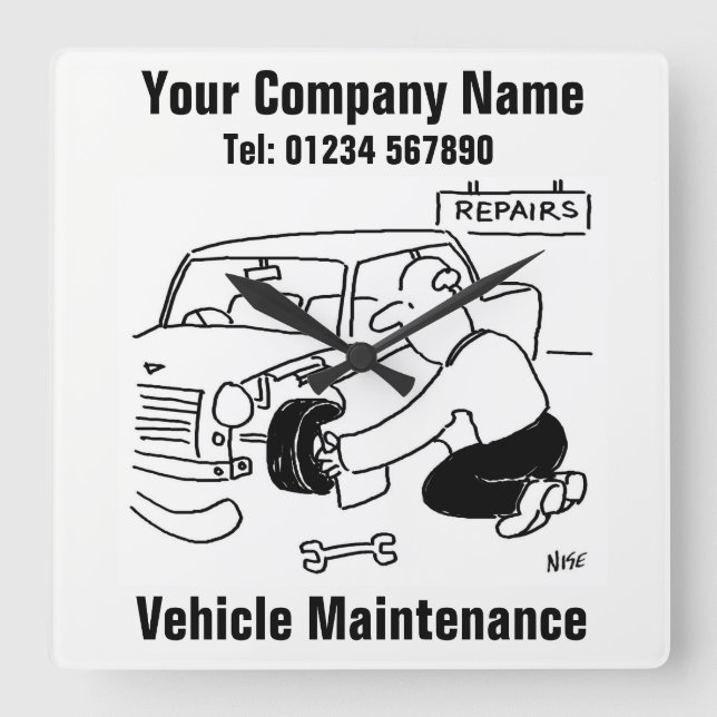 Relógio Quadrado Manutenção do veículo (Frente)