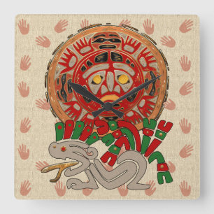 Relógio Quadrado Mãos Pelo Sol