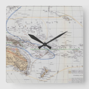 Relógio Quadrado Mapa das raças de Oceania e de Australasia