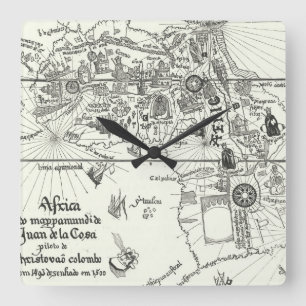 Relógio Quadrado Mapa de África 1500