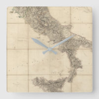 Mapa de Italia sul e de costas adjacentes