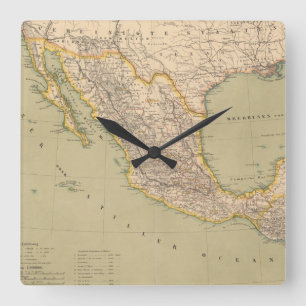 Relógio Quadrado Mapa de México