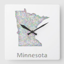Relógio Quadrado mapa do Minnesota