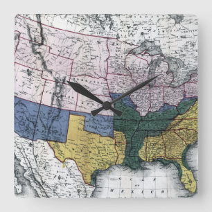 RELÓGIO QUADRADO MAPA: GUERRA CIVIL, 1864