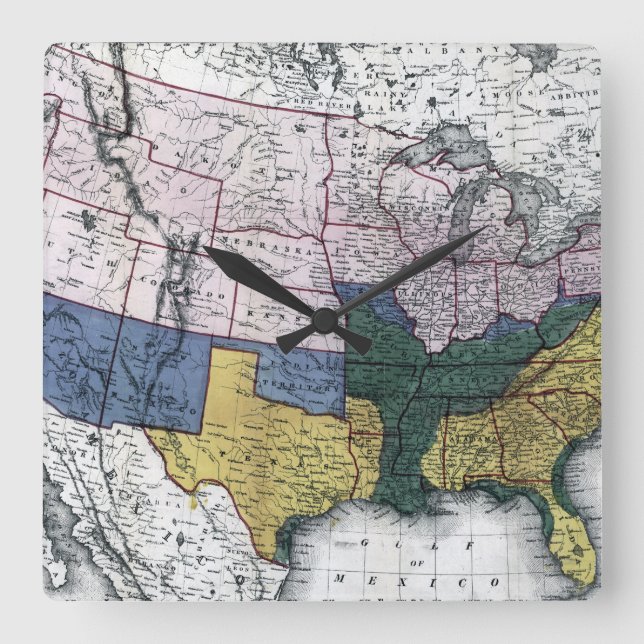 RELÓGIO QUADRADO MAPA: GUERRA CIVIL, 1864 (Frente)