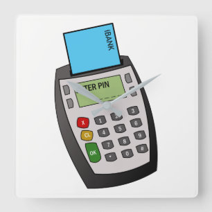 Relógio Quadrado Máquina de Chip e Pin