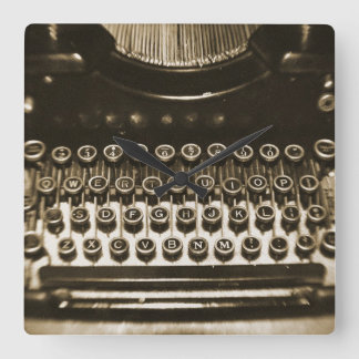 Relógio Quadrado Máquina de escrever