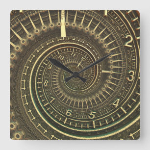 Relógio Quadrado Máquina de Tempo de Vintage