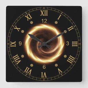 Relógio Quadrado Máquina do Tempo ~ Fogo Espiral Vórtex ~ Portal 