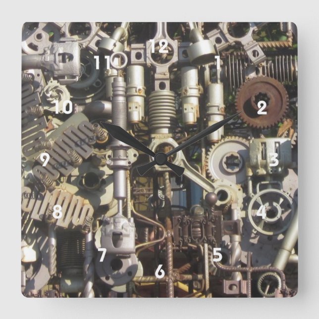 Relógio Quadrado Máquinas e aparelhos mecânicos a vapor (Frente)