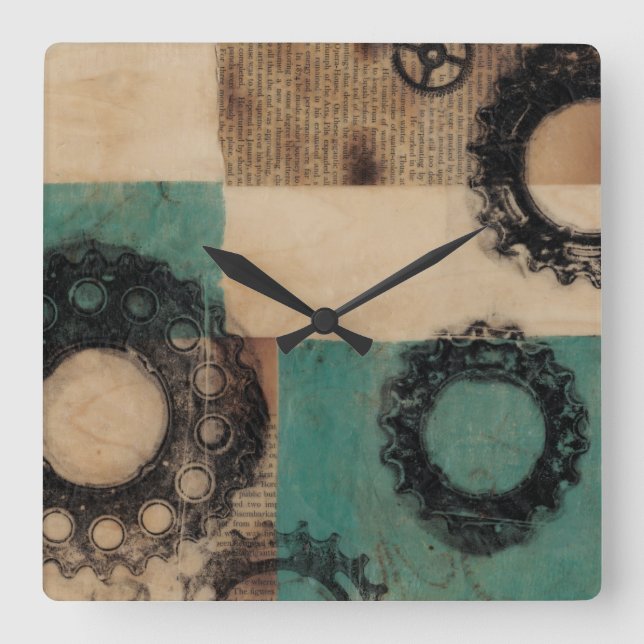 Relógio Quadrado Máquinas II (Frente)