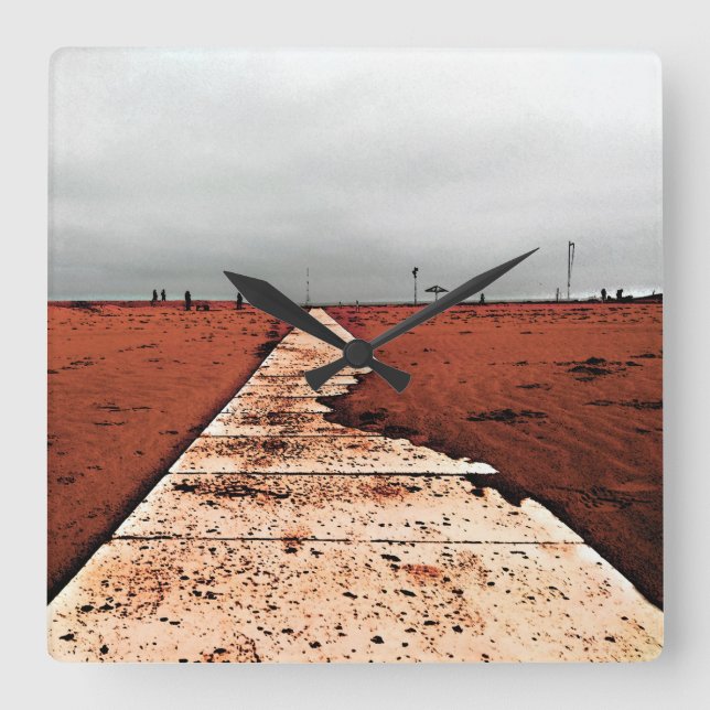 Relógio Quadrado Mar de inverno (Frente)