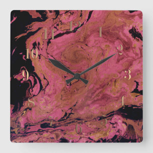 Relógio Quadrado Marble, aquarela