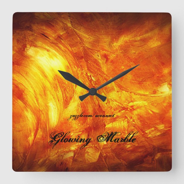Relógio Quadrado Marble brilhante (Frente)