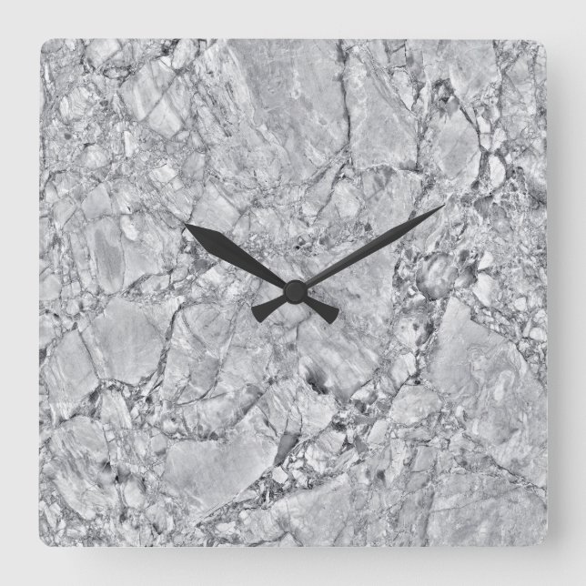 Relógio Quadrado Marble Stone Pattern Acrylic Wall Clock (Frente)