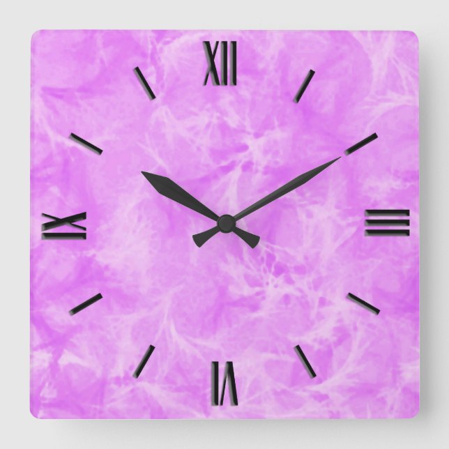 Relógio Quadrado Marble swirl print - soft violet (Frente)