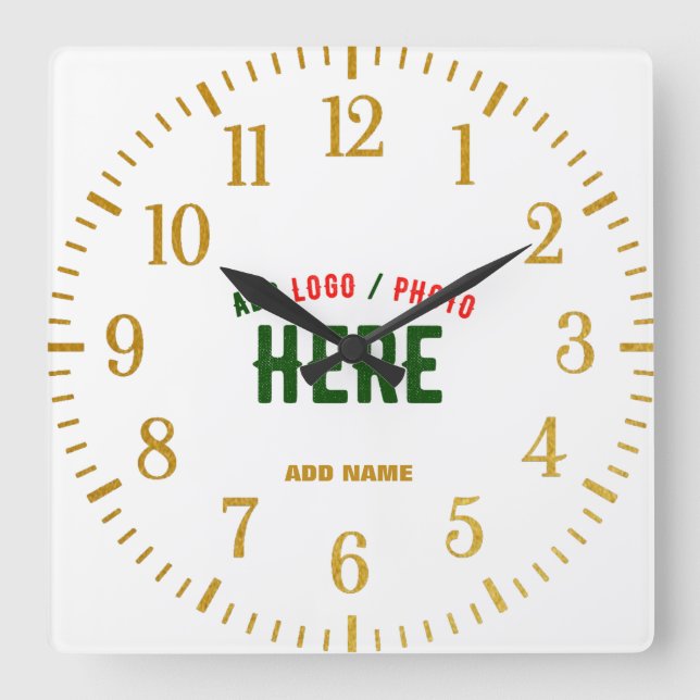 RELÓGIO QUADRADO MARCA VERIFICADA BRANCA PERSONALIZÁVEL MODERNA (Frente)