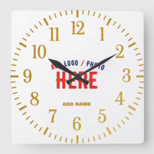 RELÓGIO QUADRADO MARCA VERIFICADA BRANCA PERSONALIZÁVEL MODERNA