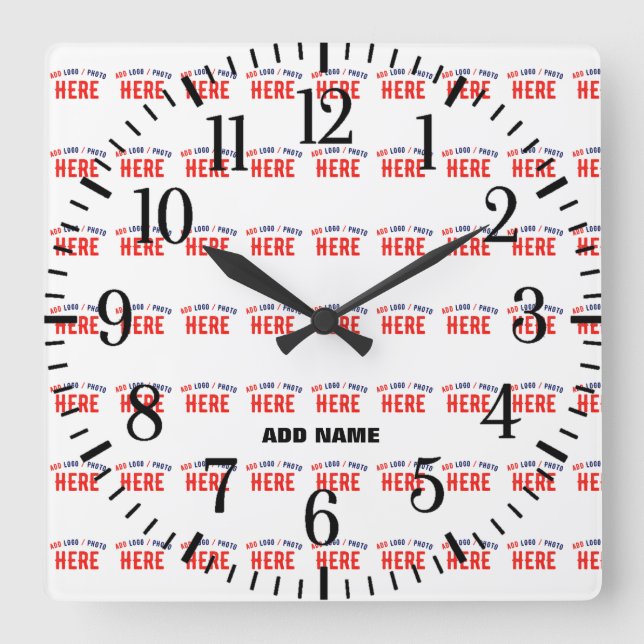 RELÓGIO QUADRADO MARCA VERIFICADA BRANCA PERSONALIZÁVEL MODERNA (Frente)