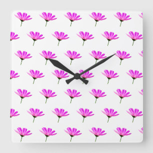 Relógio Quadrado Margarida Rosa