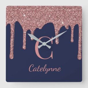 Relógio Quadrado Marinho azul Rosa Dourado Minigráfico Drives de b