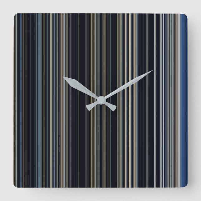 Relógio Quadrado Marinho moderno de tendências e Douradas faixas de (Frente)