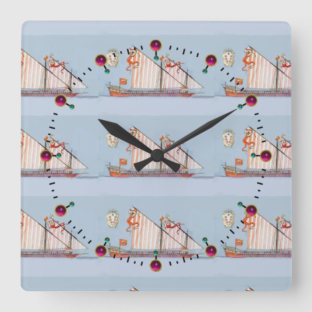 Relógio Quadrado Marinho Toscany Medici (Frente)