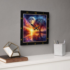 Relógio Quadrado Mark 11:24 Faith Expression: Personalised Home Dec