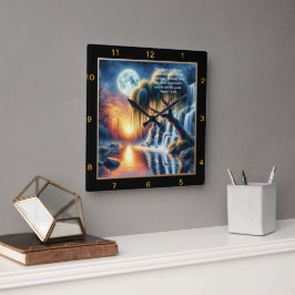 Relógio Quadrado Mark 11:24 Faith Lembrete: Personalizado