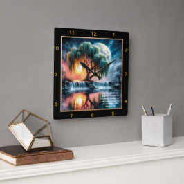 Relógio Quadrado Mark 11:24 Peace Clock: Presente Personalizado de