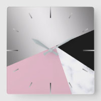 Mármore branco-rosa-rosa-prateado geométrico