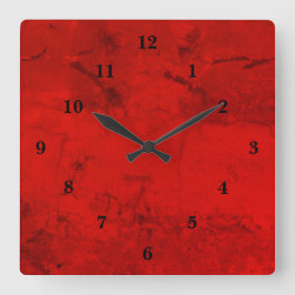 Relógio Quadrado mármore vermelho, arco-íris