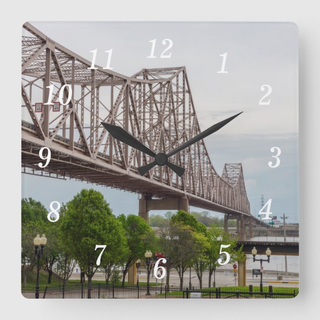 Relógio Quadrado Martin Luther Bridge Wall Clock (Frente)